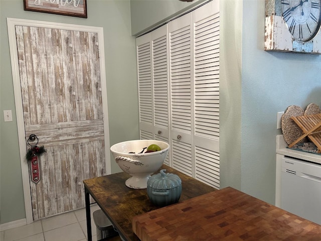 view of tiled dining room