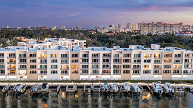 city view with a water view