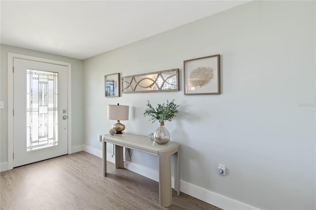 entryway featuring light wood-type flooring