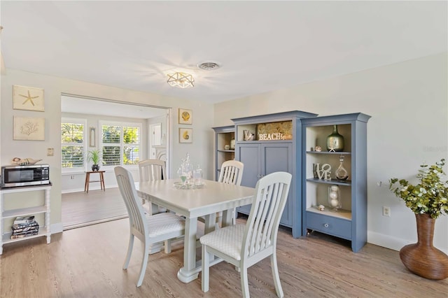 dining room with hardwood / wood-style flooring