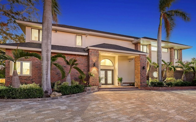 view of front facade with french doors