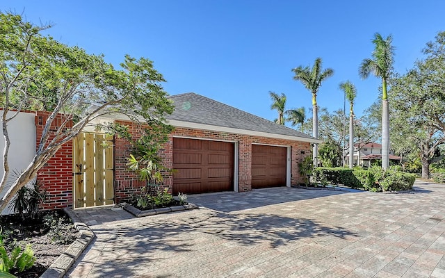 view of garage