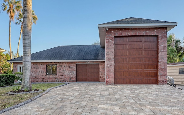 view of front of house with a garage