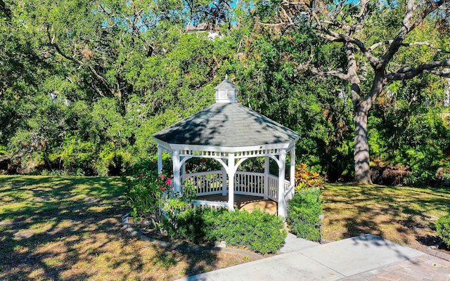 view of home's community featuring a gazebo and a lawn