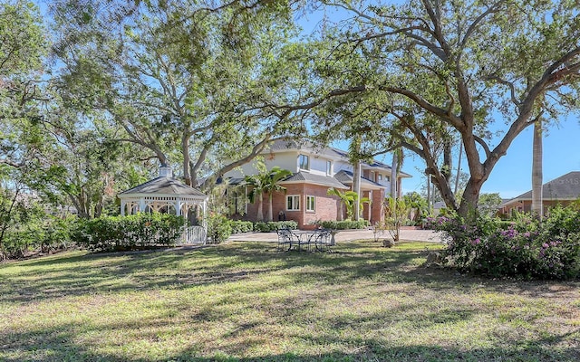 view of yard featuring a gazebo