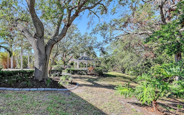 view of yard with a gazebo