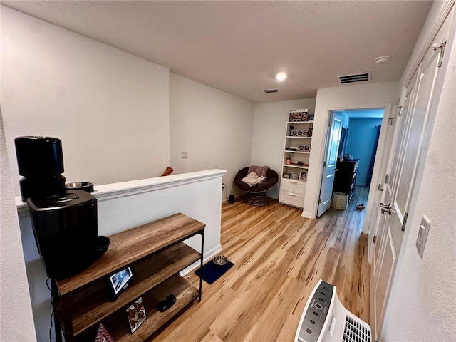 interior space with light hardwood / wood-style flooring