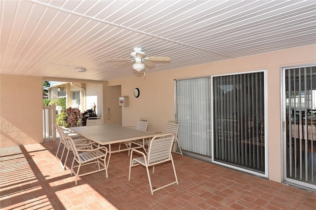 view of patio with ceiling fan