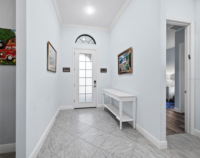 entryway with ornamental molding