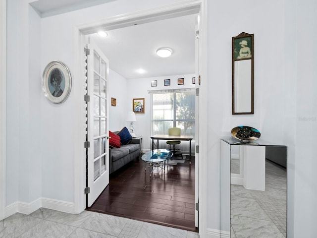 interior space featuring light wood-type flooring