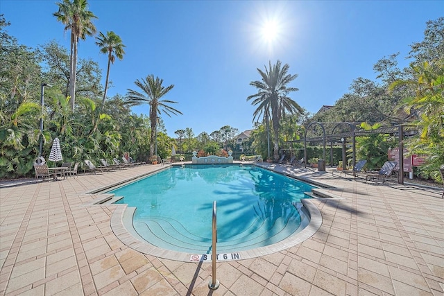 view of pool featuring a patio area