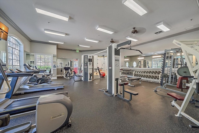 4106 Central Sarasota Pkwy Unit 1026, Sarasota, FL 34238 - workout area with ornamental molding