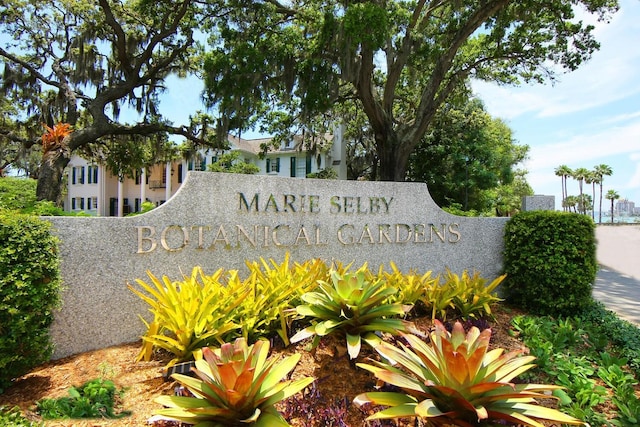 view of community sign