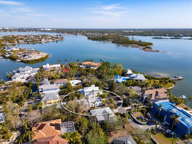 4189 Roberts Point Cir, Sarasota, FL 34242 - aerial perspective of suburban area with a nearby body of water
