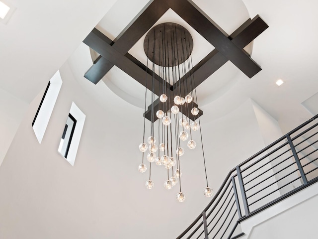 interior details with a notable chandelier