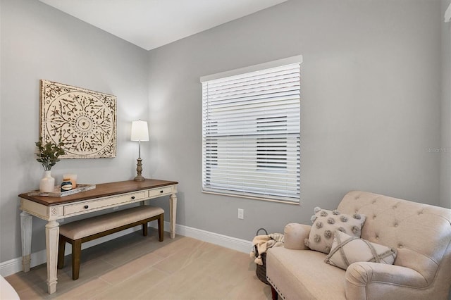 living area featuring light hardwood / wood-style flooring