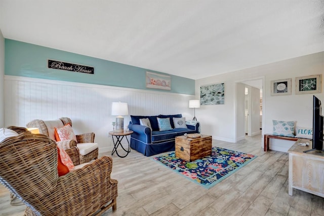 living room featuring light hardwood / wood-style floors