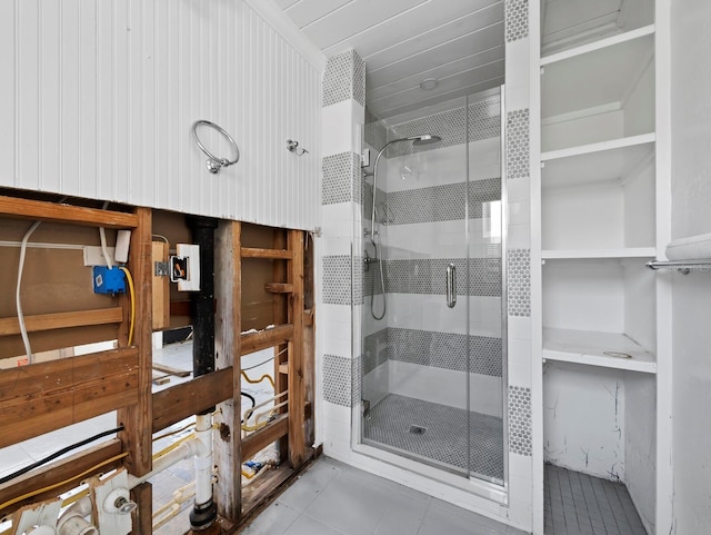 611 Hibiscus Way, Longboat Key, FL 34228 - bathroom with tile patterned floors and a shower stall