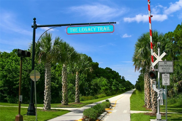 view of home's community with a yard