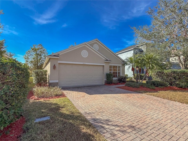 single story home with a garage