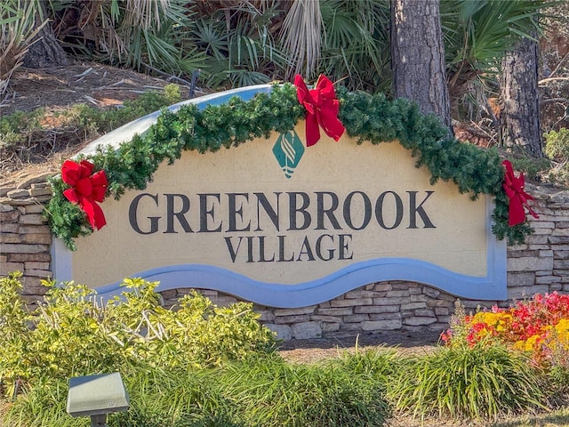 view of community sign