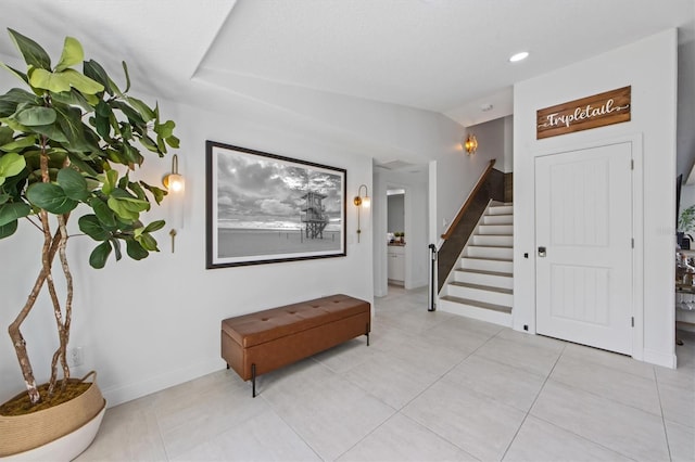 interior space with light tile patterned flooring