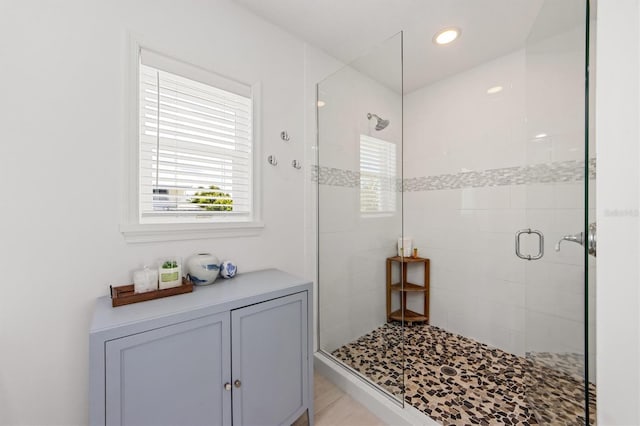 bathroom with an enclosed shower