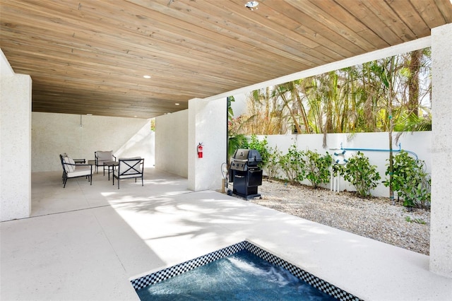 view of patio with grilling area