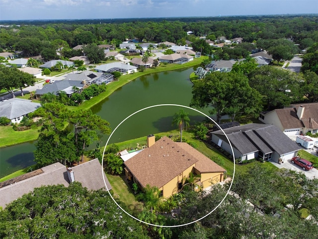 3888 Shady Brook Ln, Sarasota, FL 34243 - aerial perspective of suburban area featuring a large body of water