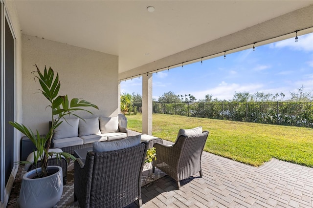 view of patio / terrace with an outdoor hangout area