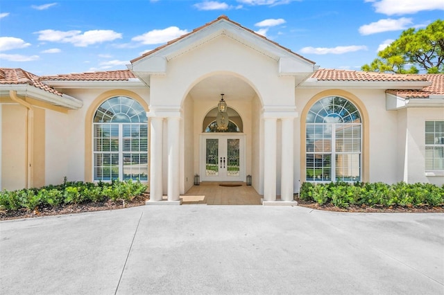 view of exterior entry with french doors