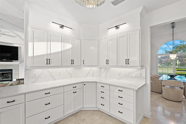 kitchen featuring white cabinetry