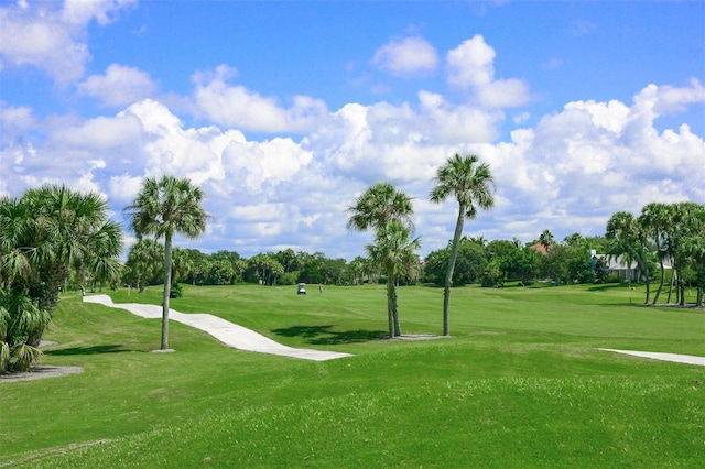 view of property's community featuring a yard