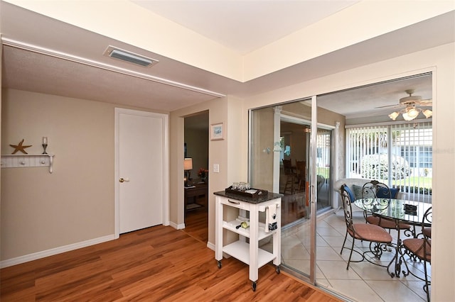 interior space with light hardwood / wood-style flooring