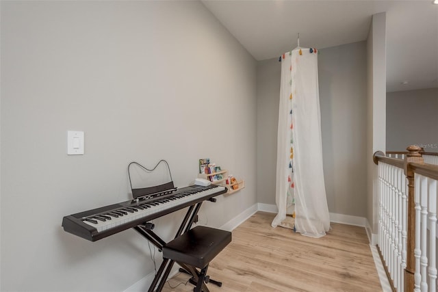 interior space with light hardwood / wood-style floors