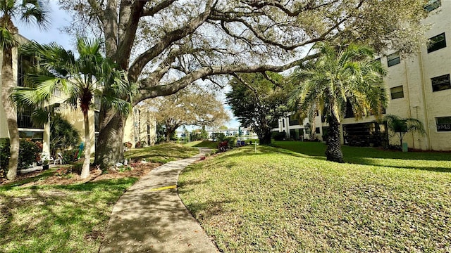 view of home's community featuring a lawn