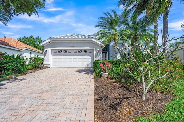 view of front of house with a garage