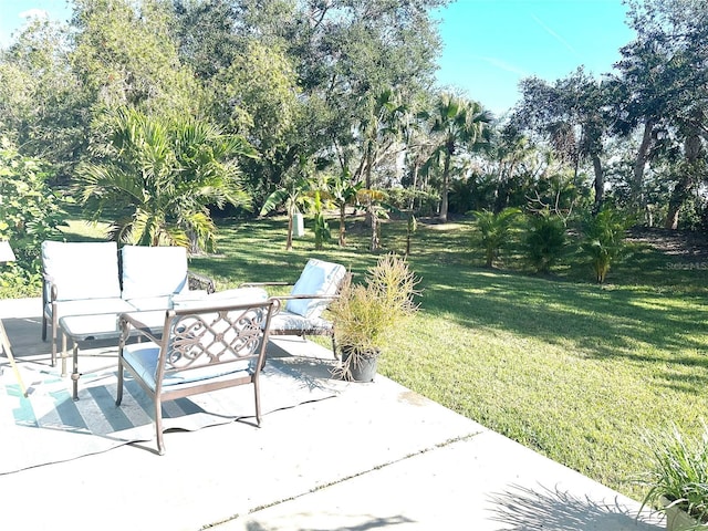 view of patio featuring outdoor lounge area