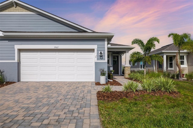 view of front of home featuring a garage