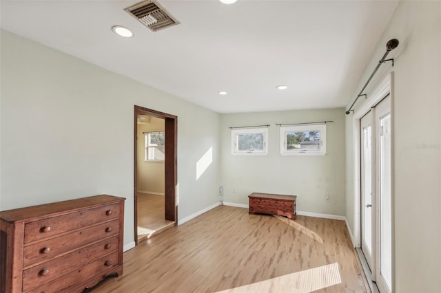 interior space featuring light hardwood / wood-style floors