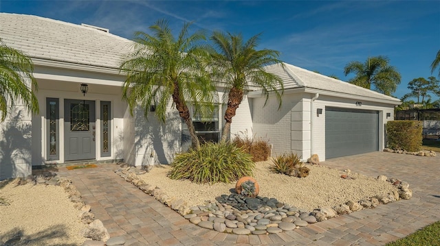 view of front of home featuring a garage