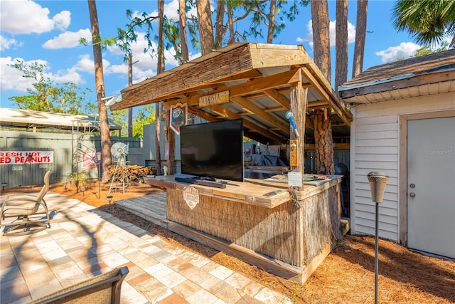 view of patio with exterior kitchen