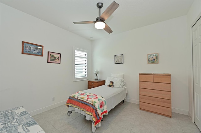 bedroom with ceiling fan