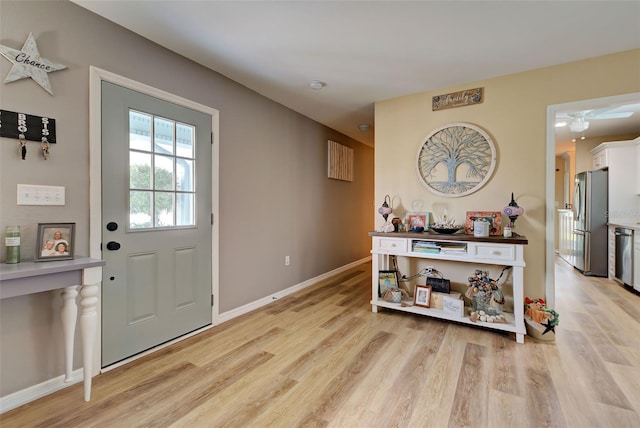 foyer featuring light hardwood / wood-style flooring