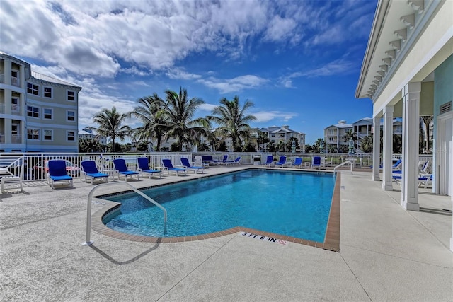 view of pool featuring a patio area