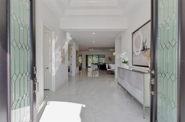 15603 Derna Ter, Bradenton, FL 34211 - entryway featuring crown molding and light tile patterned flooring