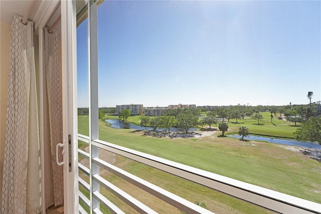 balcony with a water view