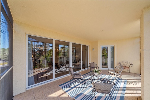 view of patio with a balcony