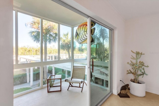 sunroom / solarium with a healthy amount of sunlight