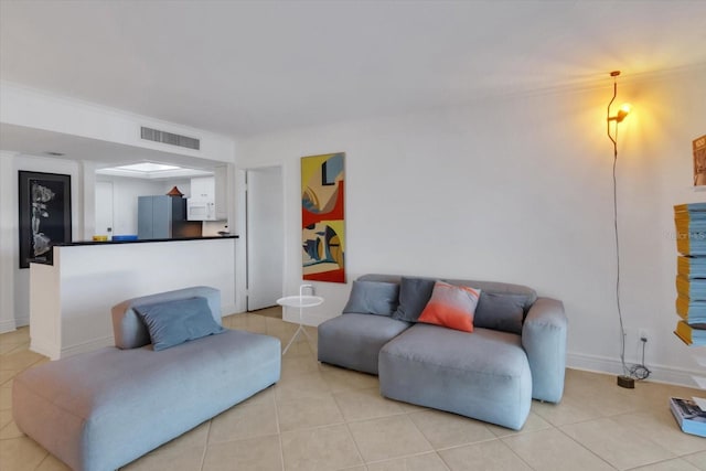 view of tiled living room